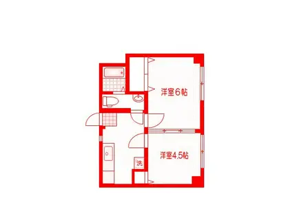 ヒロサワビル(2K/4階)の間取り写真