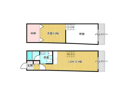 STADION(1LDK/4階)の間取り写真
