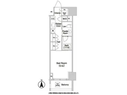 コンフォリア門前仲町(1K/3階)の間取り写真