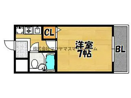 カサベルディ住道(1K/5階)の間取り写真