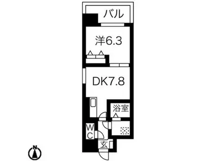 サンシアルザ上前津(1LDK/10階)の間取り写真