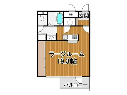 サーム千歳ドミニオWING3(1K/4階)の間取り写真