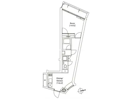 カスタリア祐天寺(1DK/4階)の間取り写真