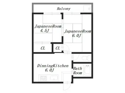 ロイヤルコーポ西三倉堂(2DK/1階)の間取り写真