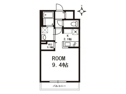 フォレストコート(1K/2階)の間取り写真