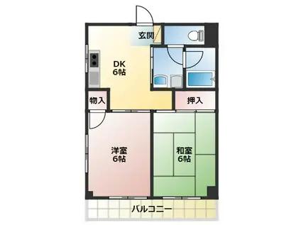 パークタウン(2DK/2階)の間取り写真