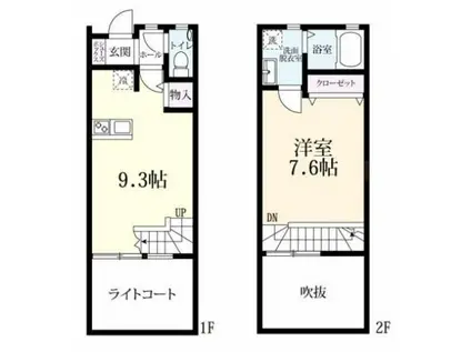 プレミアムアイランド松尾(1LDK/1階)の間取り写真