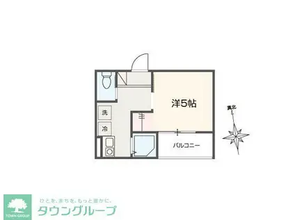 MELLAS矢川IV(1K/1階)の間取り写真