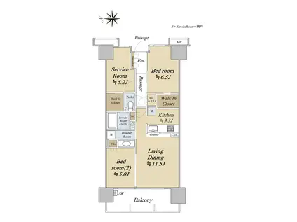 シティテラス金町 E棟(2SLDK/4階)の間取り写真