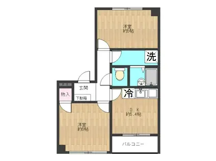 グレースジュン(2DK/3階)の間取り写真