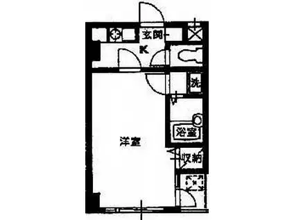 ジュネスII(1K/4階)の間取り写真
