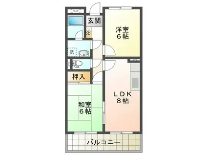 グランメール27(2LDK/1階)の間取り写真