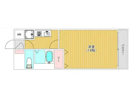 パティオス平尾(1K/7階)の間取り写真