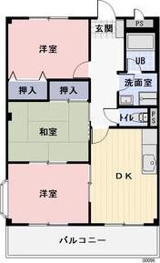 リンピア 志水(3DK/2階)の間取り写真