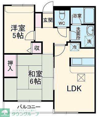 上ノ台パークサイド(2LDK/2階)の間取り写真