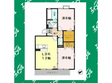 カーサ萌夢(2LDK/3階)の間取り写真