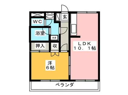 ラヴェールエスポアI(1LDK/1階)の間取り写真