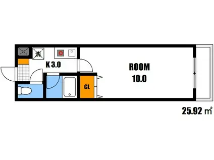 ヤスダビルド6(1K/1階)の間取り写真