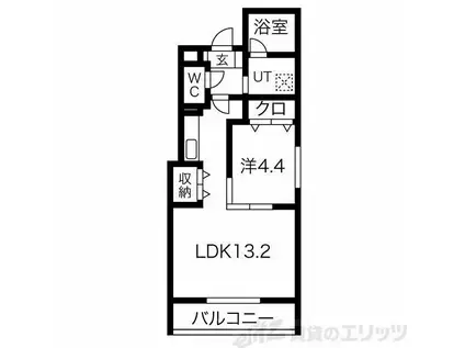 ビード・トリー茨木(1LDK/2階)の間取り写真