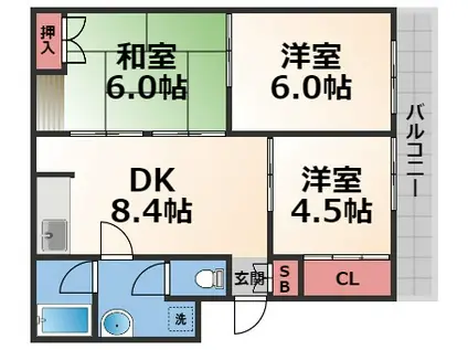 永和ハイツ(3DK/3階)の間取り写真