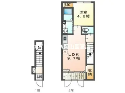 ウィステリアVII(1LDK/2階)の間取り写真