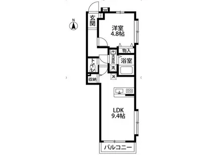 ブランドール中野(1LDK/2階)の間取り写真
