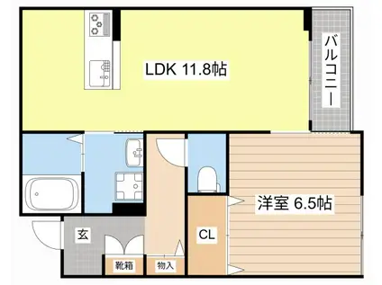 シャーメゾン ピュアワン(1LDK/2階)の間取り写真