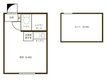 響橋テラス(ワンルーム/2階)の間取り写真
