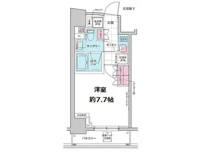 ステラメゾン三軒茶屋(1K/15階)の間取り写真