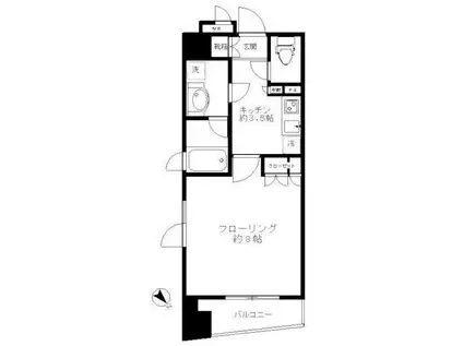 クオリア銀座三丁目(1K/6階)の間取り写真