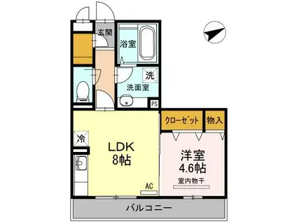 D-ROOM LABO(1LDK/2階)の間取り写真