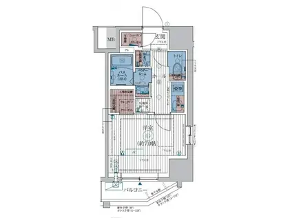 エステムコートKAMEIDO TOKYO イースト(1K/9階)の間取り写真