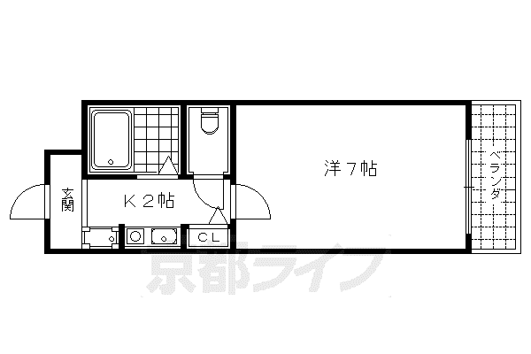 パラドール西院 PARTIII(1K/3階)の間取り写真