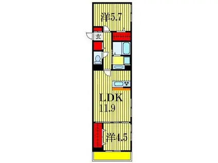 KAIJIN-SO(2LDK/1階)の間取り写真