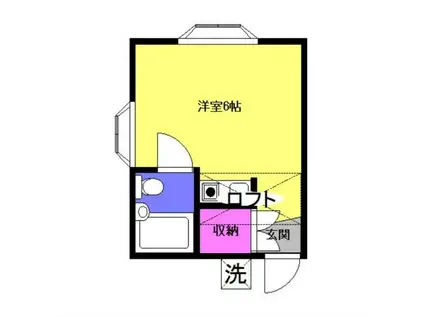 シャルム妻田(1K/2階)の間取り写真