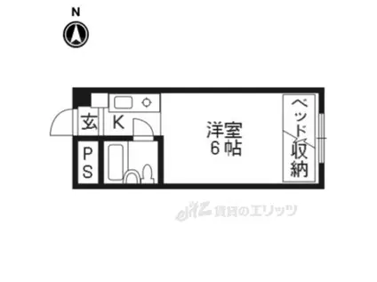 ヴィラ紫竹(1K/2階)の間取り写真