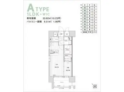 グランフォーレラグゼ博多駅南(1LDK/7階)の間取り写真