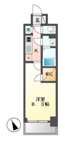 プレサンス栄ライズ(1K/11階)の間取り写真