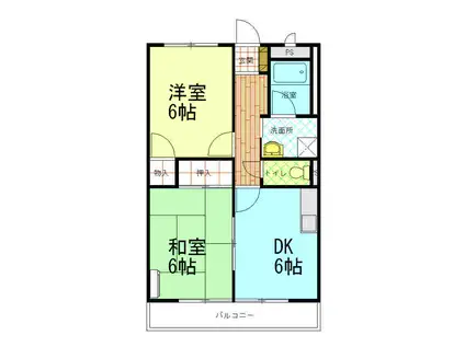 レジデンス須賀崎(2DK/2階)の間取り写真