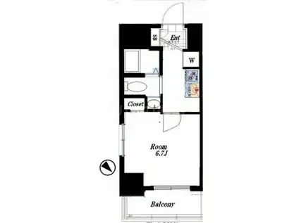 エステムプラザ川崎(1K/6階)の間取り写真