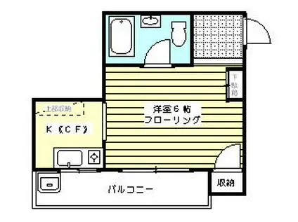 仁志第二コーポ(1K/5階)の間取り写真