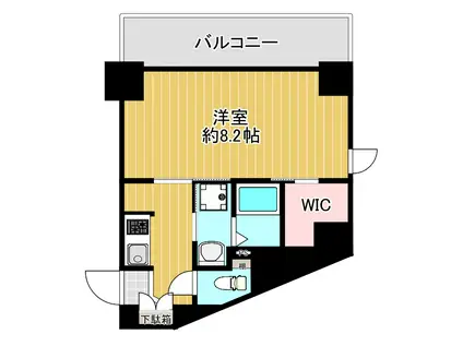 エスカーサ大阪ウエスト(1K/8階)の間取り写真