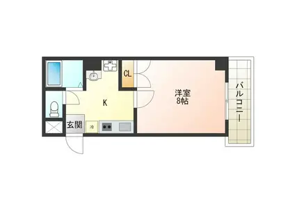 ロイヤルコート(1K/9階)の間取り写真