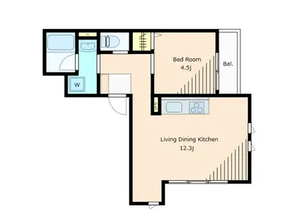 HARUKOMA-SO(1LDK/2階)の間取り写真