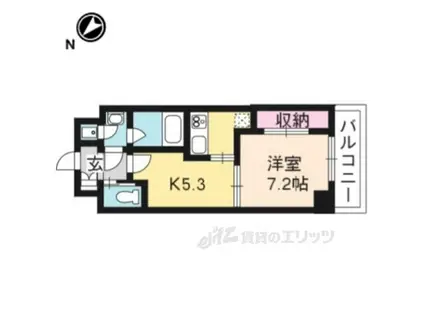 GRAND ETERNA 京都(1DK/6階)の間取り写真