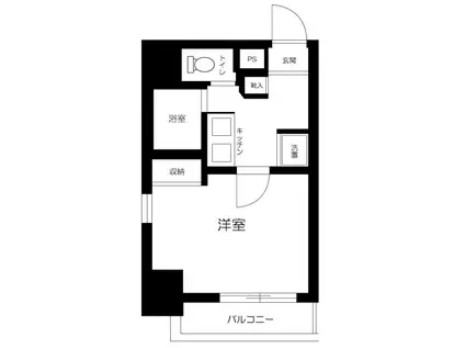 スカイコート目黒壱番館(1K/7階)の間取り写真