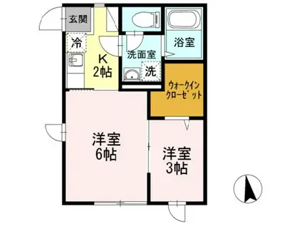 グランシャリオ(2K/1階)の間取り写真