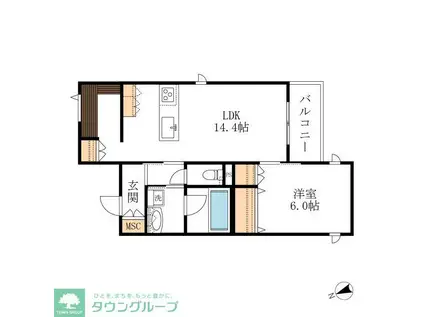 CORAIL BLANC(1LDK/3階)の間取り写真