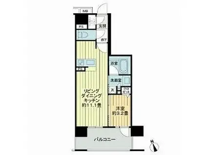 レーベン上通ザ・レジデンス(1LDK/9階)の間取り写真