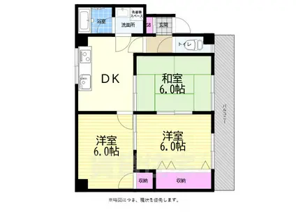 第3福田ビル(3DK/3階)の間取り写真